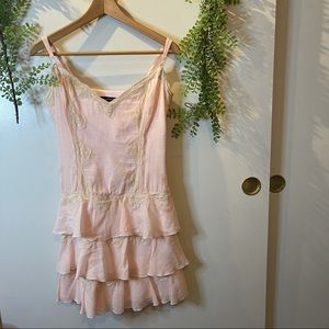 baby pink ruffle cottage core dress - size s
